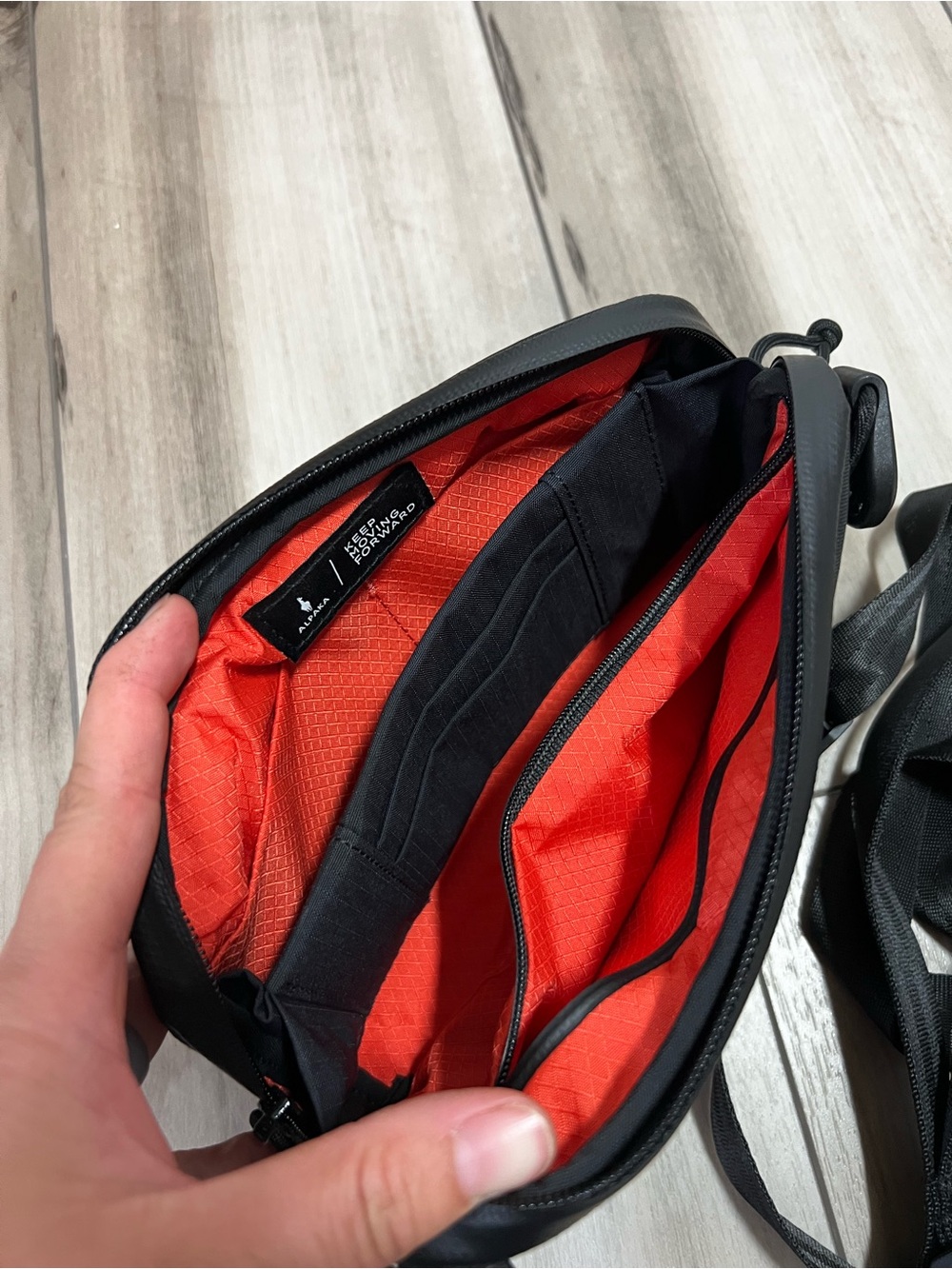 NWT Alpaka Flight Pouch Pro Ultradryne Ripstop Water Black with Orange Interior - Picture 4 of 16